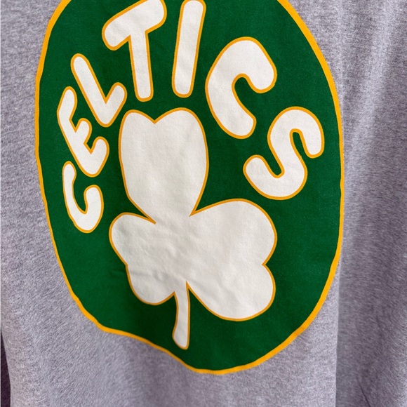Mitchell & Ness Gray Celtics Tee with Green and White Logo - Picture 2 of 4